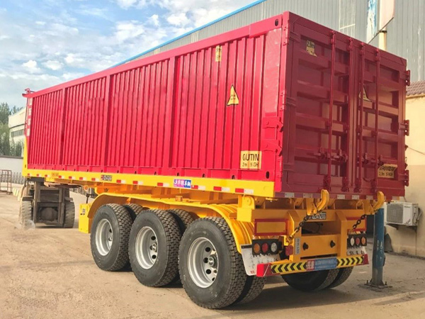 平板后翻自卸半挂车