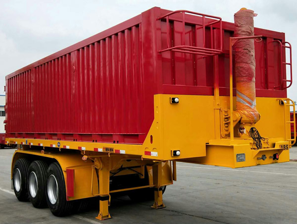 平板后翻自卸半挂车